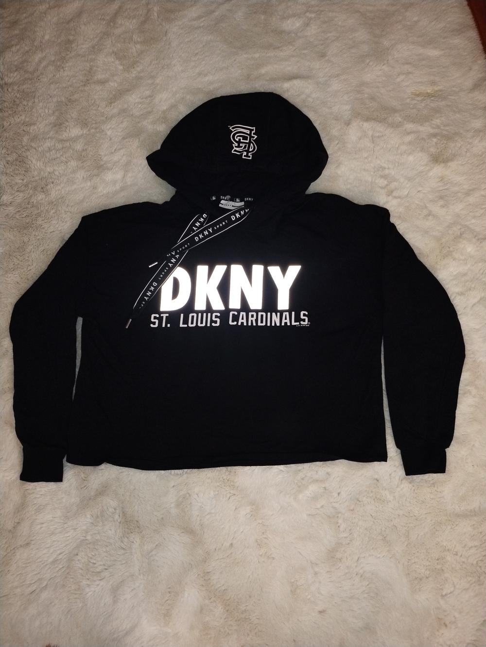 DKNY St. Louis Cardinals Black Hoodie Sweater
